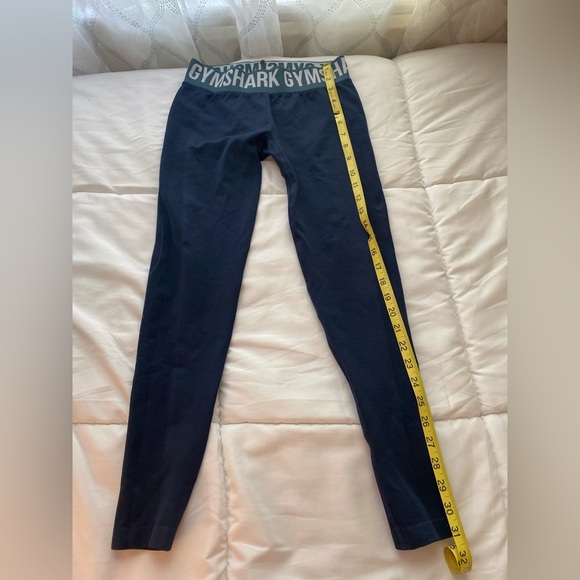 Gymshark Flex Leggings Size M Blue Stretch Yoga Ankle Athleisure Low Rise - Picture 9 of 9